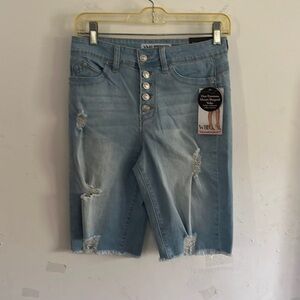 YMI blue light stone wash  distressed jeans shorts